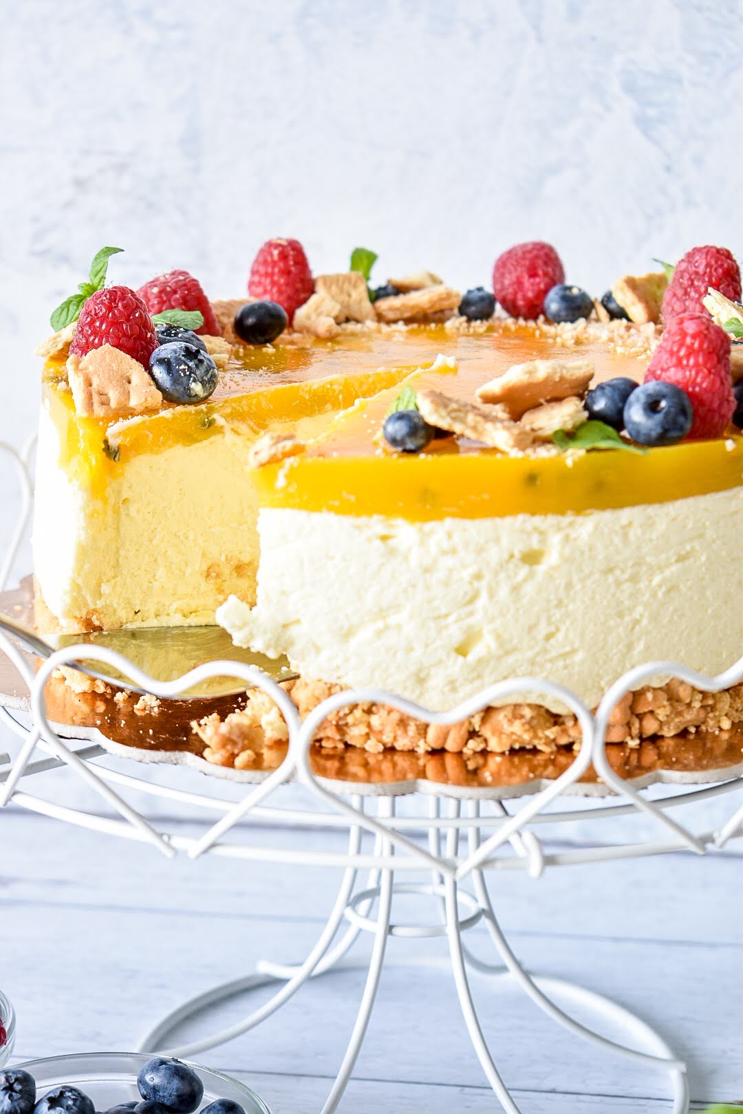 No Bake Mango Passion Fruit Mascarpone Cheesecake Ursalicious